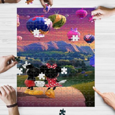 Couple Mickey Colorful Hotel Sky Puzzle Game, Disney Fan Gift, Disney Gift 1 Disney Fan Gift