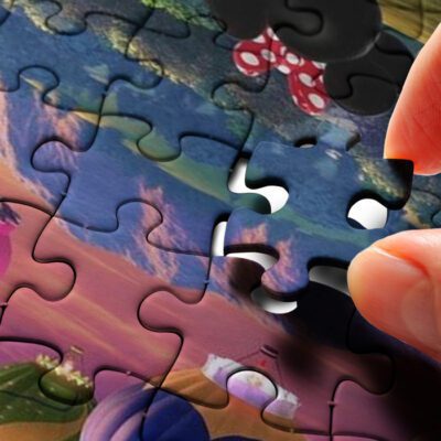 Couple Mickey Colorful Hotel Sky Puzzle Game, Disney Fan Gift, Disney Gift 2 Disney Gift