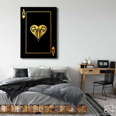 Creative Canvas Art Ace Playing Cards Black amp Gold Texture Wall Art Framed Canvas Poster Print 3