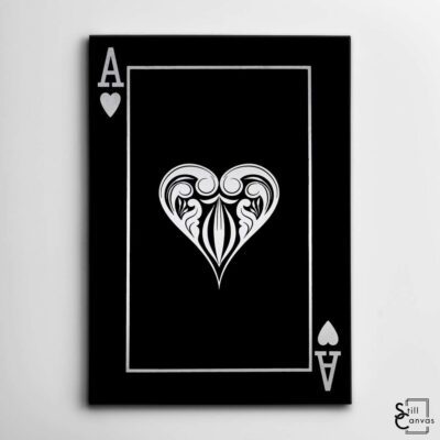 Creative Canvas Art Ace Playing Cards Black amp Silver Texture Fashion Framed Canvas Wall Art Poster Print 2