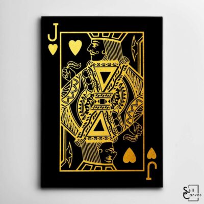 Creative Canvas Art Jack Playing Cards Black amp Gold Texture Fashion Wall Art Framed Canvas Poster Print 2