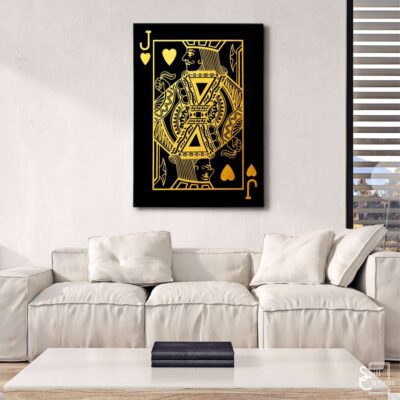 Creative Canvas Art Jack Playing Cards Black amp Gold Texture Fashion Wall Art Framed Canvas Poster Print 3