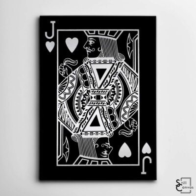 Creative Canvas Art Jack Playing Cards Black amp Silver Texture Fashion Wall Art Framed Canvas Poster Print 2