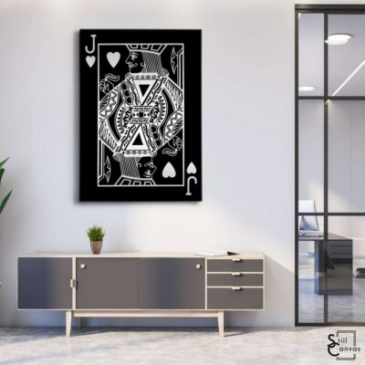 Creative Canvas Art Jack Playing Cards Black amp Silver Texture Fashion Wall Art Framed Canvas Poster Print 3
