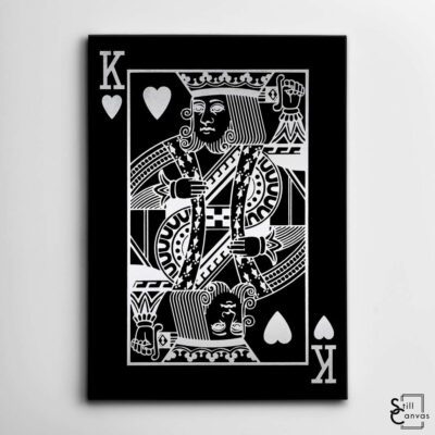 Creative Canvas Art King Playing Cards Black amp Silver Texture Fashion Wall Art Framed Canvas Poster Print 2