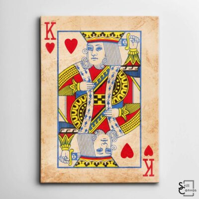 Creative Canvas Art King Playing Cards Coffee Stained Texture Fashion Wall Art Framed Canvas Poster Print 2