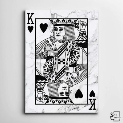 Creative Canvas Art King Playing Cards White Marble Texture Fashion Wall Art Framed Canvas Poster Print 2