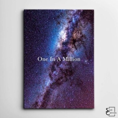 Creative Canvas Art One In A Million Galaxy Stars Purple Quote Framed Canvas Wall Art Poster Print 2