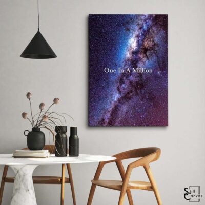 Creative Canvas Art One In A Million Galaxy Stars Purple Quote Framed Canvas Wall Art Poster Print 3