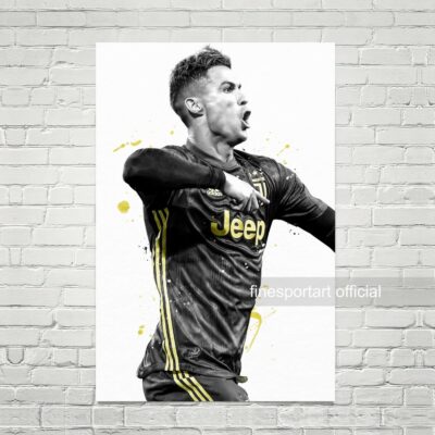 Cristiano Ronaldo Poster, Canvas, Football Print, Soccer Wall Decor, Sports Wall Art