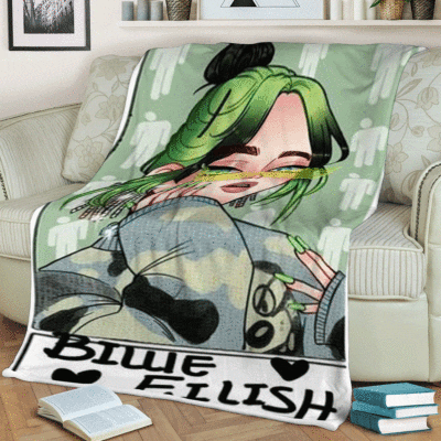 Cute Billie Eilish Chibi Thank You For The Memories Ver8 Gift Fan Comfy Sofa Throw Blanket Gift 2