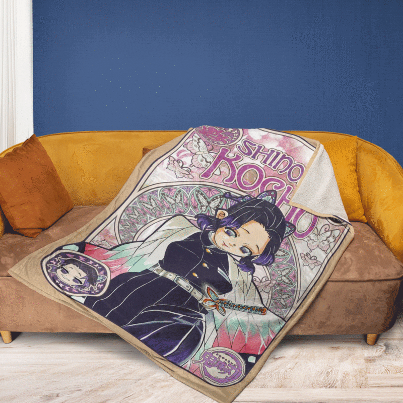 Kochou Shinobu Gift For Fan Comfy Sofa Throw Blanket Gift