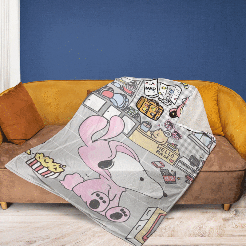 Cute Snoopy Love Pink Peanuts Cartoon Christmas Gifts LoverSnoopy Gift For Fan Comfy Sofa Throw Blanket Gift 2
