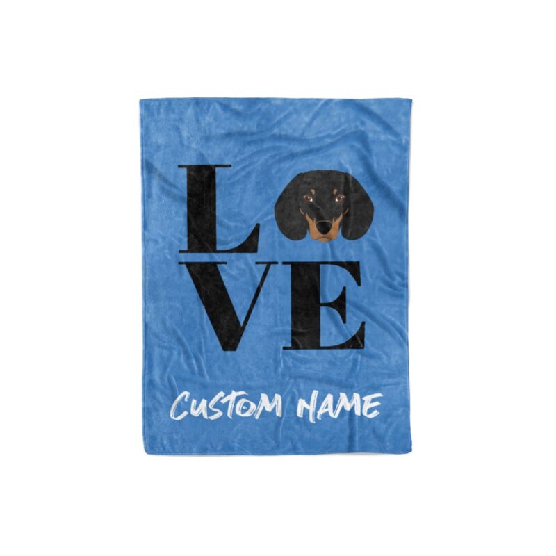 Dachshund Personalized Custom Fleece and Sherpa Blankets with Your Family or Dogs Name Great Gifts for Dog Lovers 2