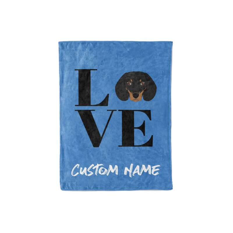 Dachshund Personalized Custom Fleece and Sherpa Blankets with Your Family or Dogs Name Great Gifts for Dog Lovers 3