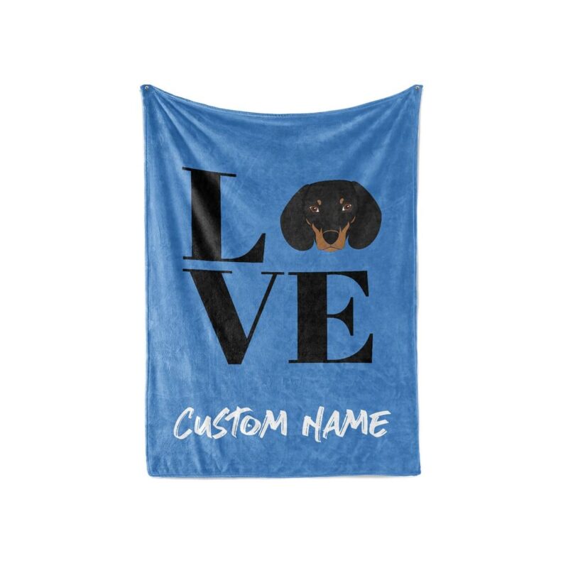 Dachshund Personalized Custom Fleece and Sherpa Blankets with Your Family or Dog's Name - Great Gifts for Dog Lovers