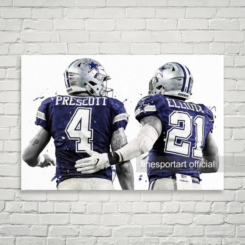 Dak Prescott And Ezekiel Elliott Dallas Cowboys Poster