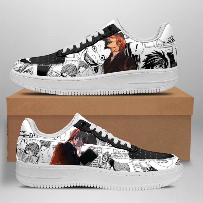 Death Note Sneakers Manga Anime Shoes Fan Gift Idea Air Force 1 Sneakers