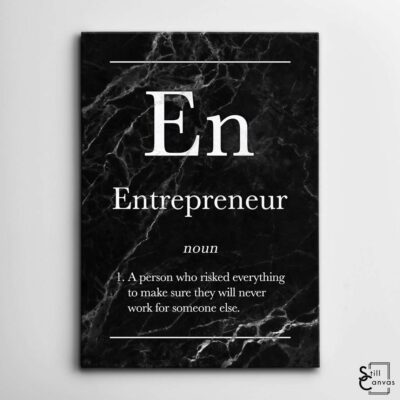 Definition Canvas Art Entrepreneur Quote Black Marble Motivational Inspirational Wall Art Framed Canvas Poster Print 2