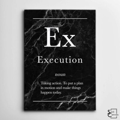 Definition Canvas Art Execution Quote Black Marble Motivational Inspirational Wall Art Framed Canvas Poster Print 2