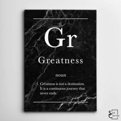 Definition Canvas Art Greatness Quote Black Marble Motivational Inspirational Wall Art Framed Canvas Poster Print 2
