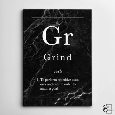Definition Canvas Art Grind Quote Black Marble Motivational Inspirational Wall Art Framed Canvas Poster Print 2