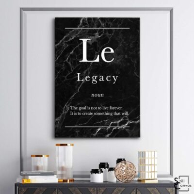 Definition Canvas Art Legacy Quote Black Marble Motivational Inspirational Wall Art Framed Canvas Poster Print 3
