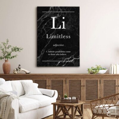 Definition Canvas Art Limitless Quote Black Marble Motivational Inspirational Wall Art Framed Canvas Poster Print 3
