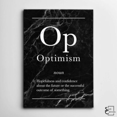 Definition Canvas Art Optimism Quote Black Marble Motivational Inspirational Wall Art Framed Canvas Poster Print 2