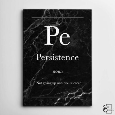 Definition Canvas Art Persistence Quote Black Marble Motivational Inspirational Wall Art Framed Canvas Poster Print 2