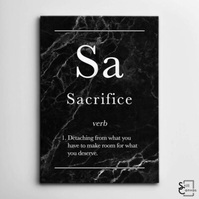 Definition Canvas Art Sacrifice Quote Black Marble Motivational Inspirational Wall Art Framed Canvas Poster Print 2