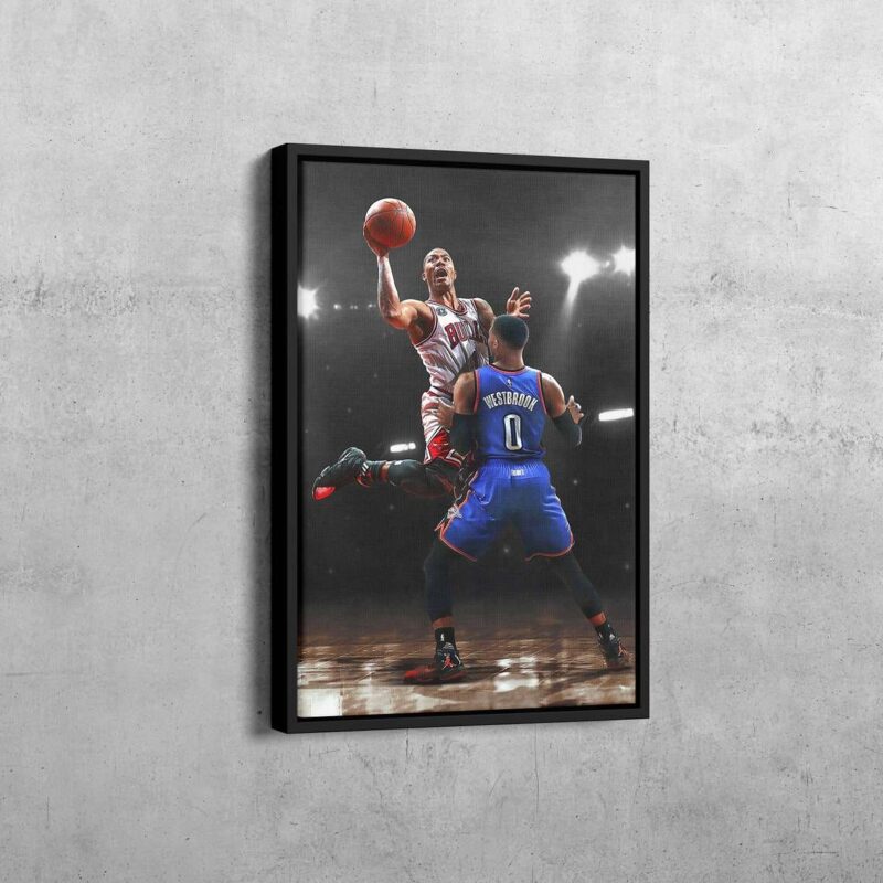 Derrick Rose vs. Russell Westbrook Canvas Artwork