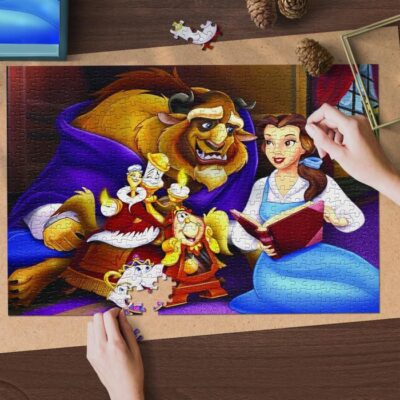 Disney Beauty And The Beast Jigsaw Puzzle Game Disney Chip Lumiere Cogsworth Beast Belle Fan Gift 2