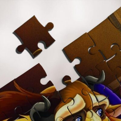 Disney Beauty And The Beast Jigsaw Puzzle Game Disney Chip Lumiere Cogsworth Beast Belle Fan Gift 3