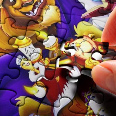 Disney Beauty And The Beast Jigsaw Puzzle Game Disney Chip Lumiere Cogsworth Beast Belle Fan Gift 4