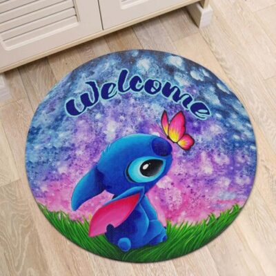 Disney Lilo And Stitch Welcome 3 Round Rug Living Room And Bed Room Rug Gift Us Decor