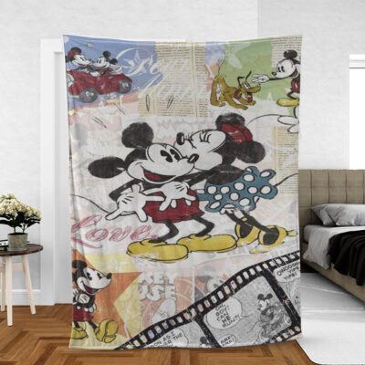 Disney Mickey And Minnie Gift For Fan Comfy Sofa Throw Blanket Gift