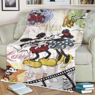 Disney Mickey And Minnie Christmas Gift Disney Mickey And Minnie Gift For Fan Comfy Sofa Throw Blanket Gift 2