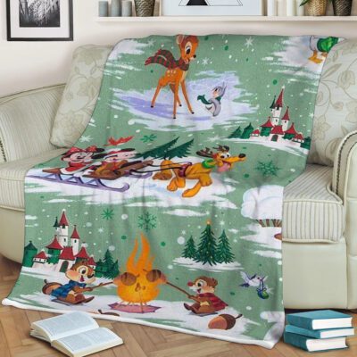 Disney Mickey Minnie And Pluto Merry Christmas Gift Comfy Sofa Throw Blanket Gift 2