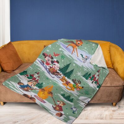 Disney Mickey Minnie And Pluto Merry Christmas Gift Comfy Sofa Throw Blanket Gift