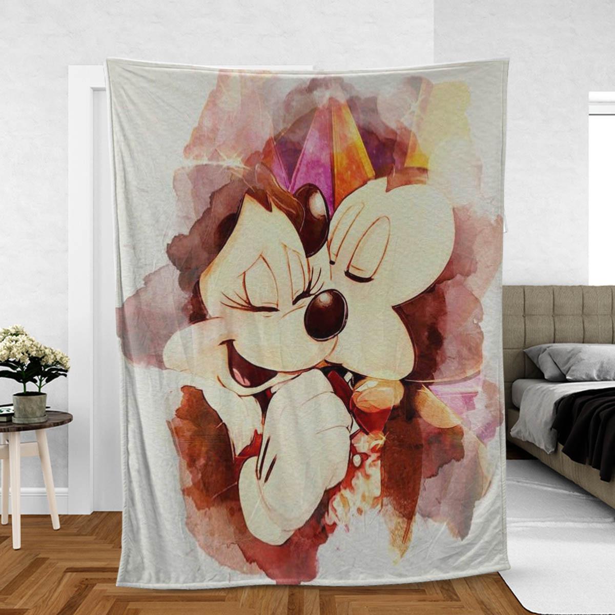 Disney-Mickey-Mouse-And-Minnie-Love-Fan-Gift-Mickey-And-Minnie-Disney-Comfy-Sofa-Throw-Blanket-Gift-1 Mickey And Minnie Disney Comfy Sofa Throw Blanket Gift