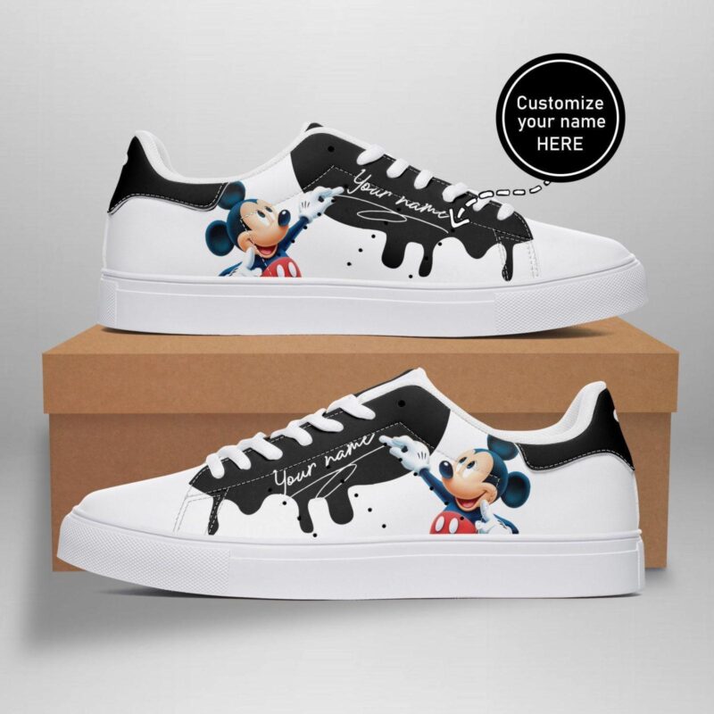 Disney Mickey Mouse Custom Low Top Leather Skate Shoes