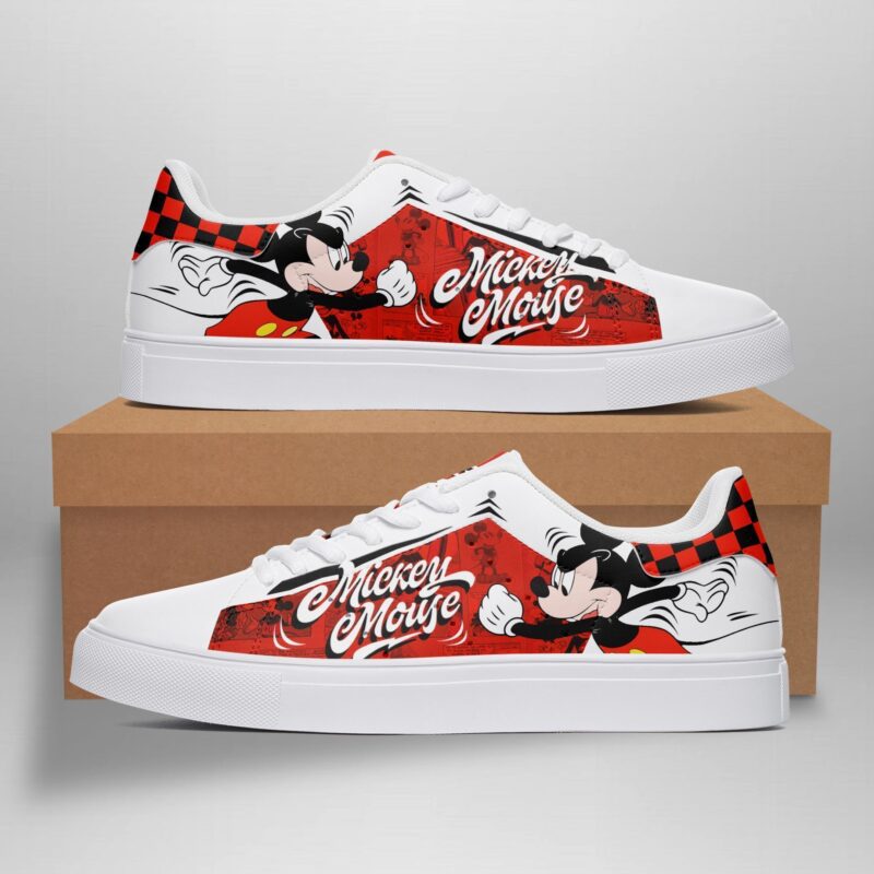 Disney Mickey Mouse Custom Low Top Leather Skate Shoes