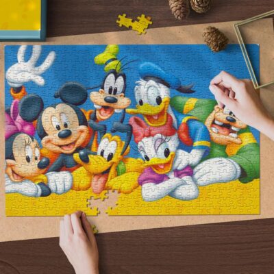 Disney Mickey Mouse Jigsaw Puzzle Game Disney characters Mickey Minnie Goofy Daisy Donald Clarabelle Cow Fan Gift 2