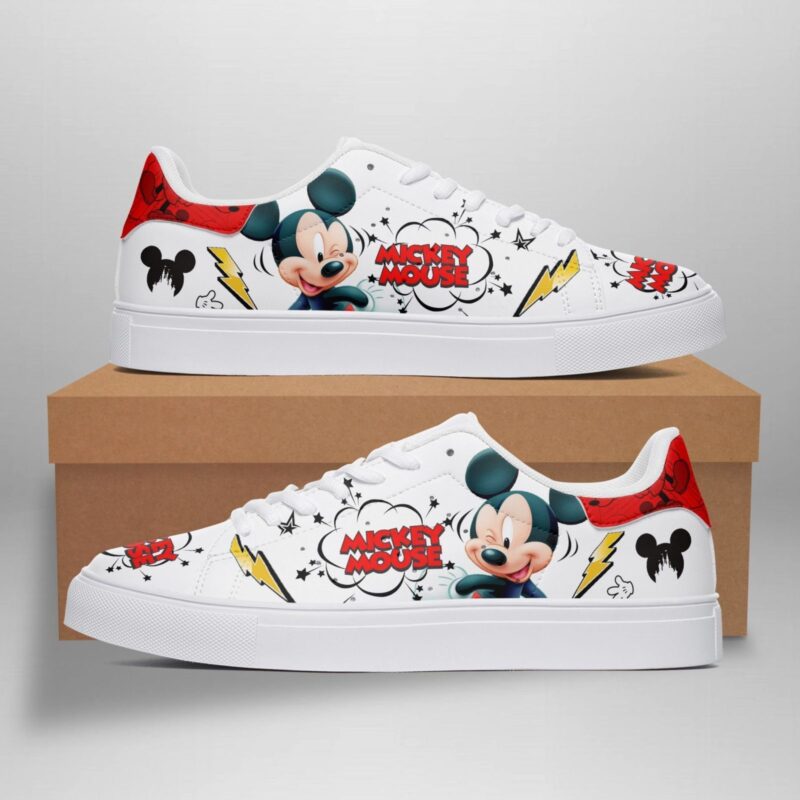 Disney Mickey Mouse Lightning Low Top Leather Skate Shoes