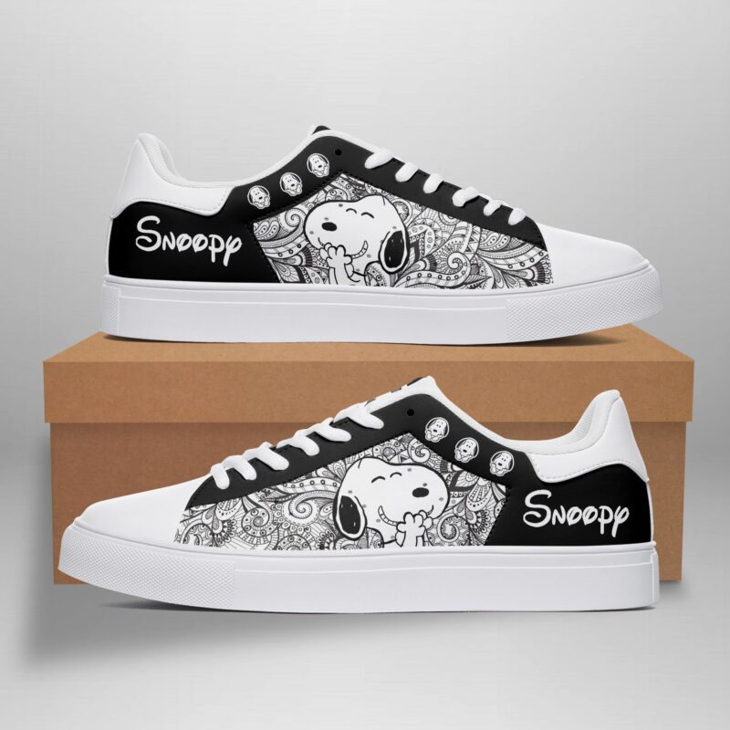 Disney Snoopy Paisley Low Top Leather Skate Shoes