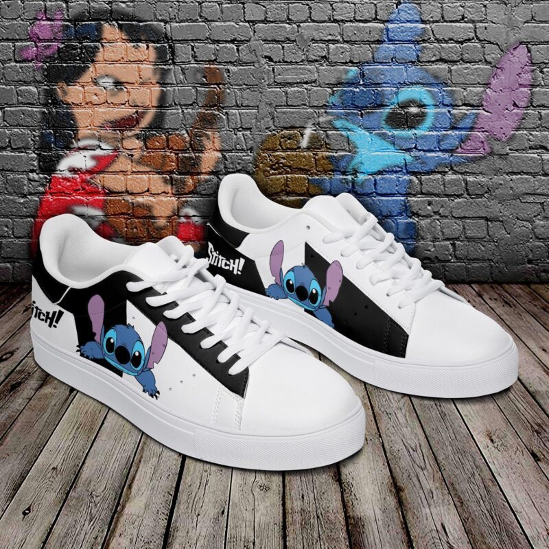 Disney Stitch Custom 03 Low Top Leather Skate Shoes