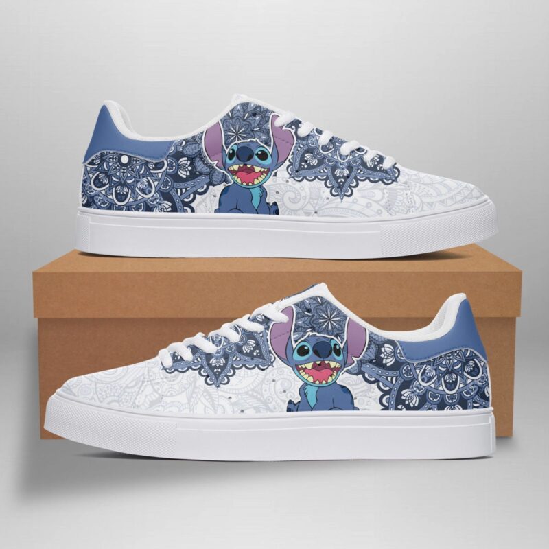 Disney Stitch Custom 04 Low Top Leather Skate Shoes