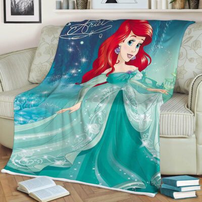 Disney The Little Mermaid Ariel Princess Fan Gift, Ariel Princess Gift For Fan Comfy Sofa Throw Blanket Gift