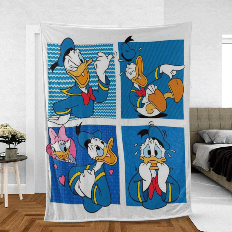 Donald Duck Full Face Funny Walt Disney Cartoon Ver2 Gift Lover Comfy Sofa Throw Blanket Gift